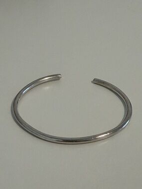 Minimalist Silver Cuff Bracelet - Sleek Open Bangle